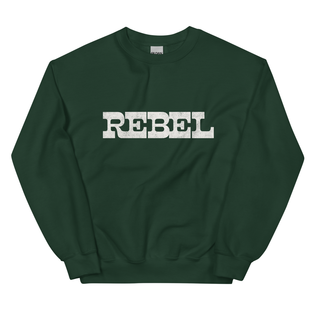Green REBEL Crewneck Sweatshirt Front