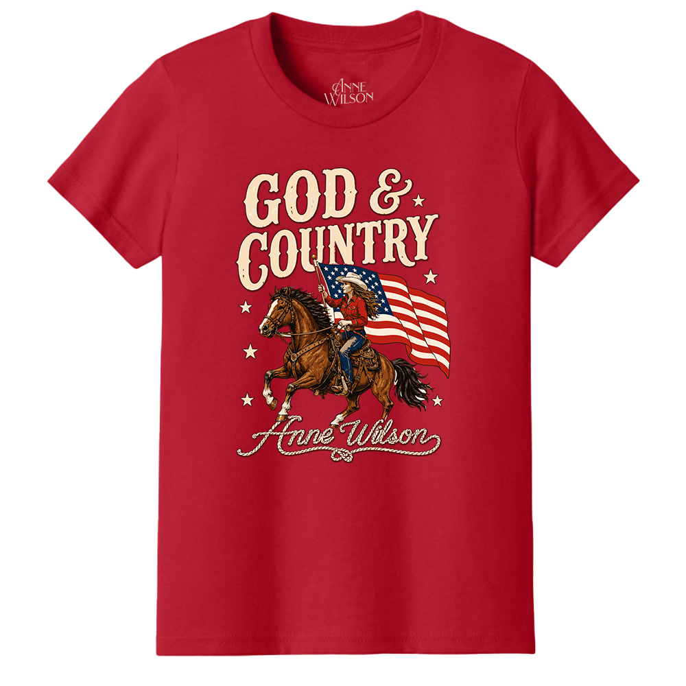 God & Country Youth Tee (Red)