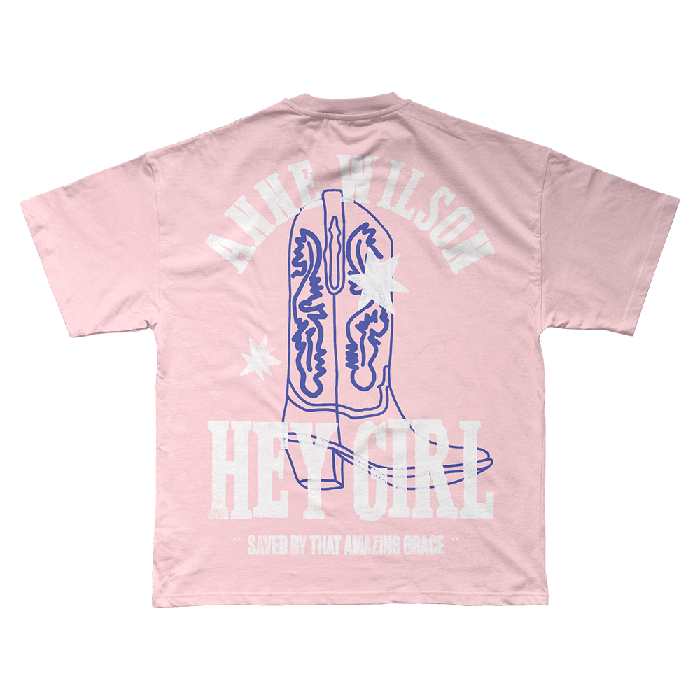 Hey Girl Pink Boot T-Shirt Back