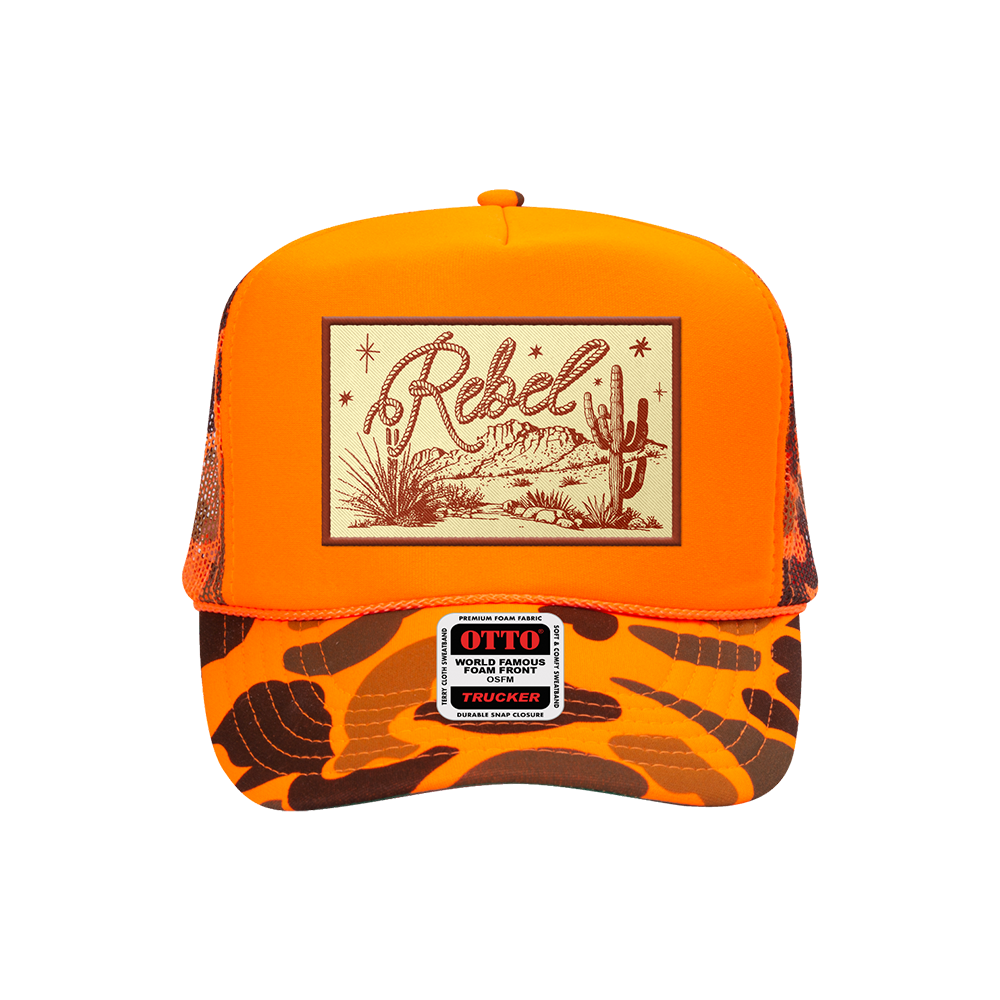 REBEL Orange Camo Hat